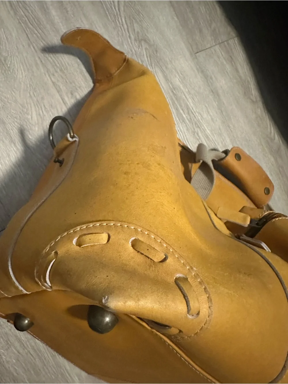 Rawlings Heart of the Hide Baseball Glove Leather Duffle Bag Tan Rare Lombardo